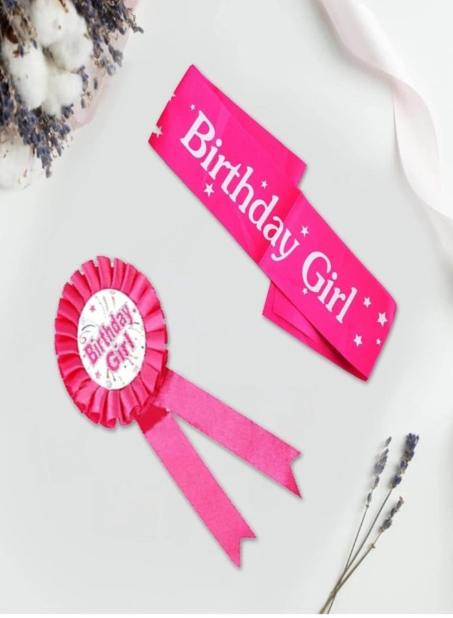 Fun Affairs Birthday Girl Sash with Badge for Girls Women Party Props, Hot Pink - Image 2